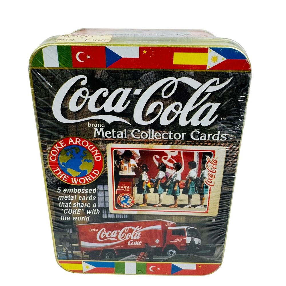 VTG 1996 Coca Cola Metal Collector Cards Coke Around The World Sealed‎